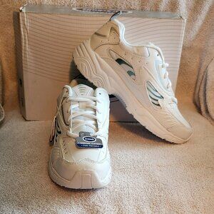 NEW Dr. Scholl's Peggy White Gel Cushion Insole LEATHER Runners Size 6W